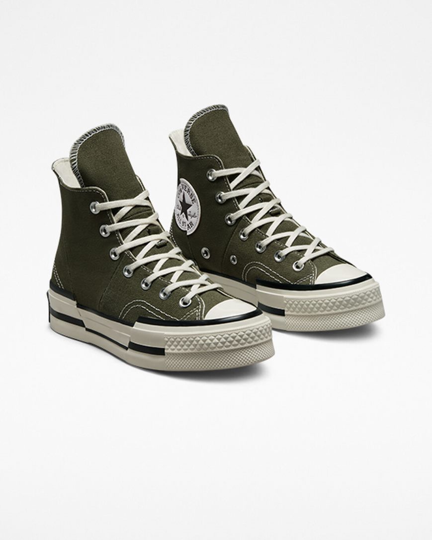 Tenis Converse Chuck 70 Plus Cano Alto Feminino Verde Oliva Pretas | PT B059P0T